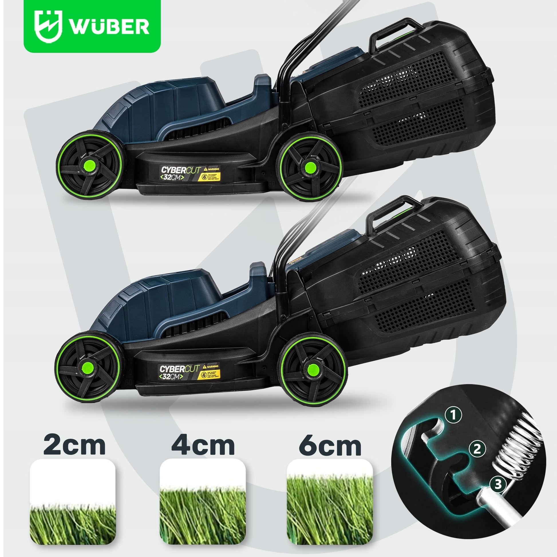 Elektrinė vejapjovė WUBER 1200W – galinga, lengva ir manevringa