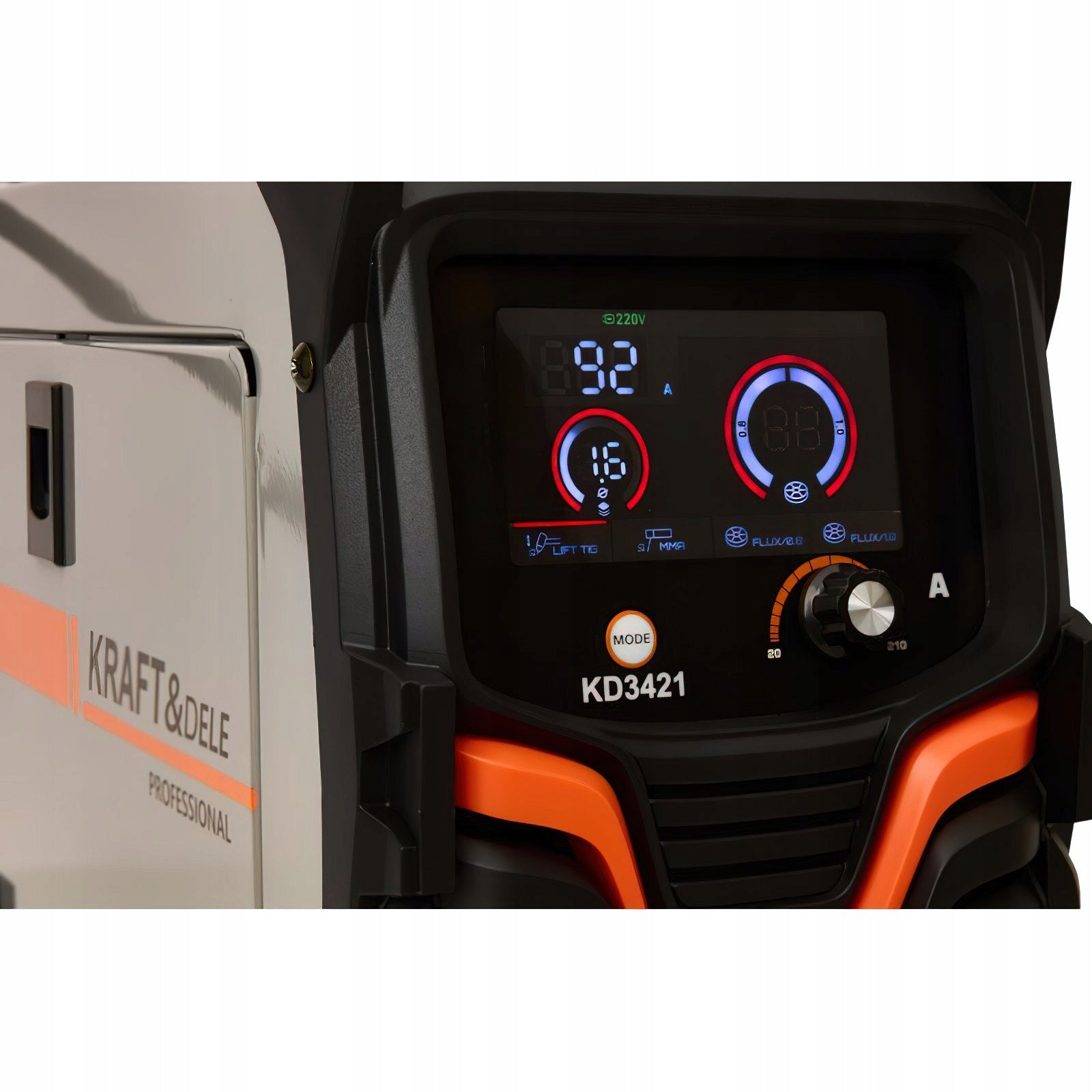 Pusiau automatinis inverterinis suvirinimo aparatas | Kraft&Dele KD3421 3-in-1 MIG/MAG/MMA/TIG | 20-220A | 230V