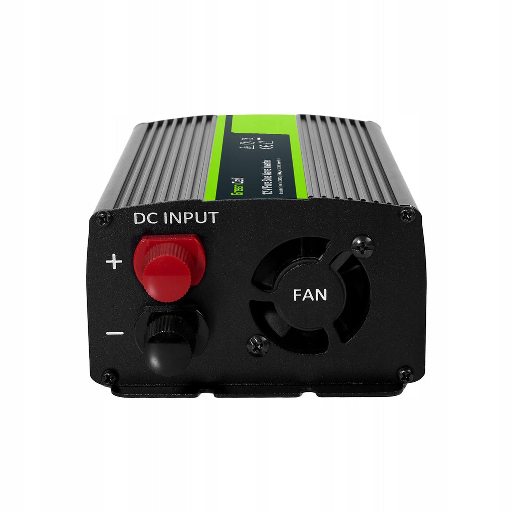 Automobilinis įtampos keitiklis (inverteris) 12v → 230v, 500w / 1000w, modifikuota sinuso banga, su USB – Green Cell