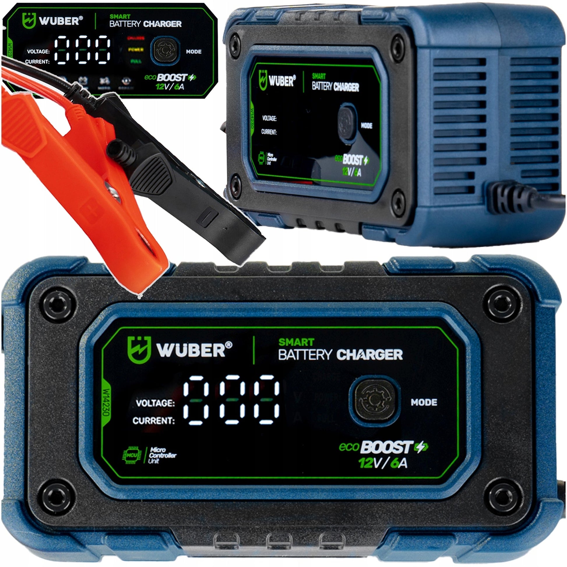Mikroprocesorinis akumuliatoriaus įkroviklis su LCD WUBER 12V/6A