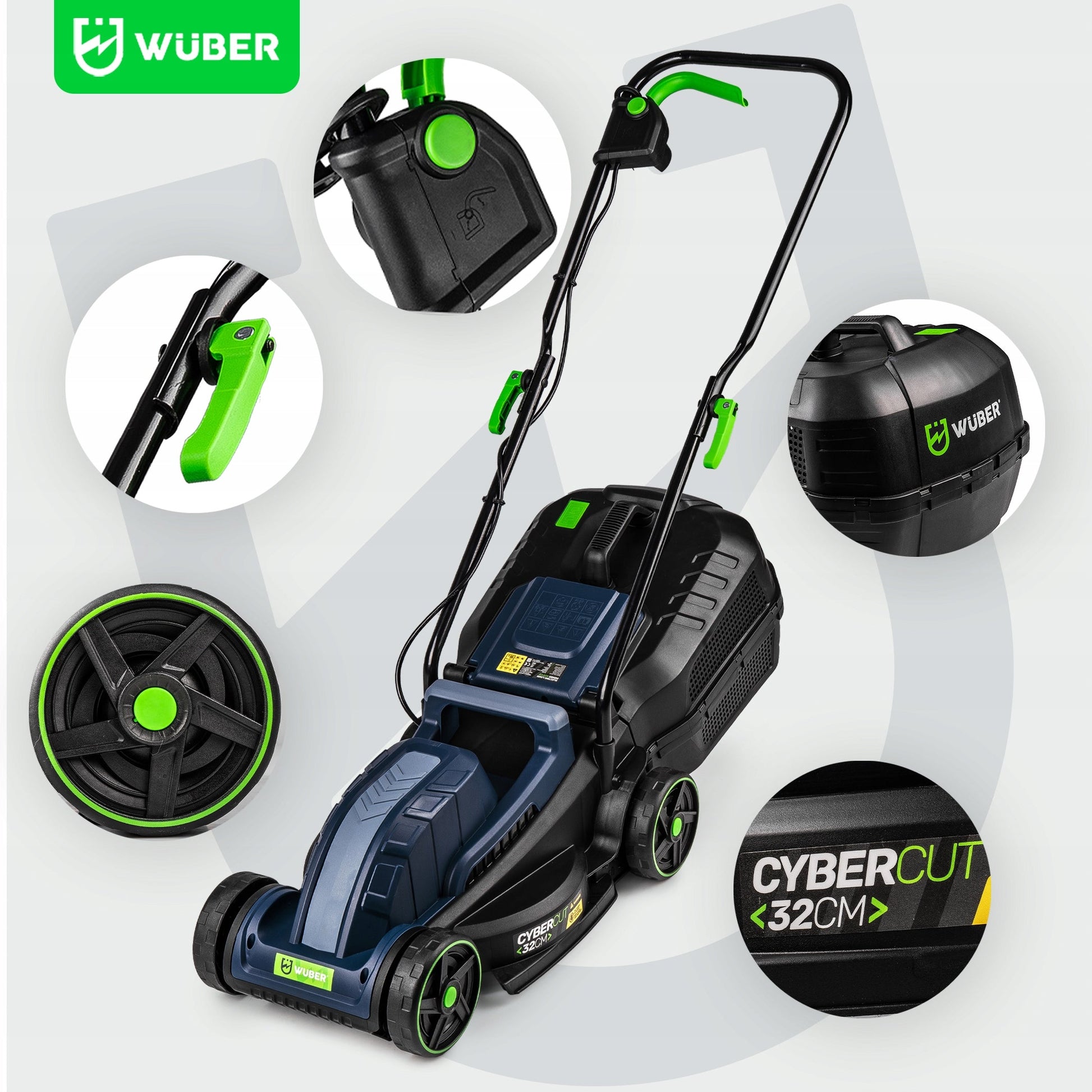Elektrinė vejapjovė WUBER 1200W – galinga, lengva ir manevringa