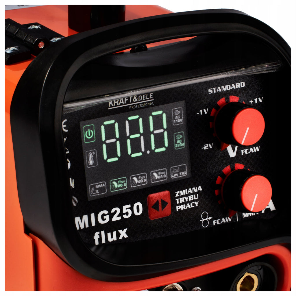 INVERTERINIS SUVIRINIMO APARATAS FLUX MIG MMA LIFT TIG 250A PUSAUTOMATINIS 4IN1