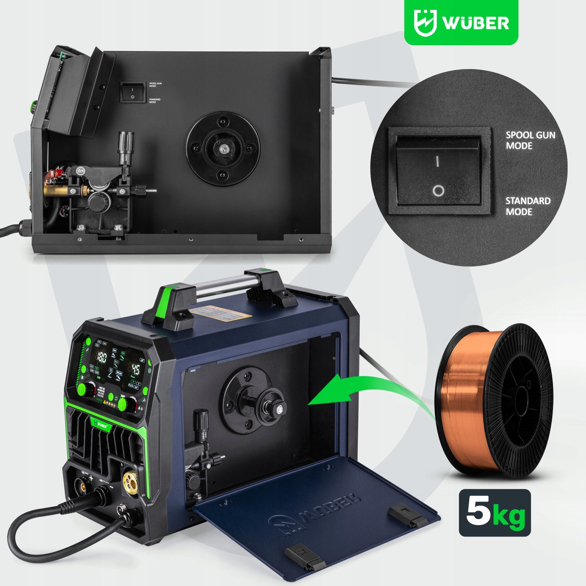 Inverterinis pusautomatis suvirinimo aparatas Wuber MIG FLUX / MMA / TIG / MIG-MAG / 250a