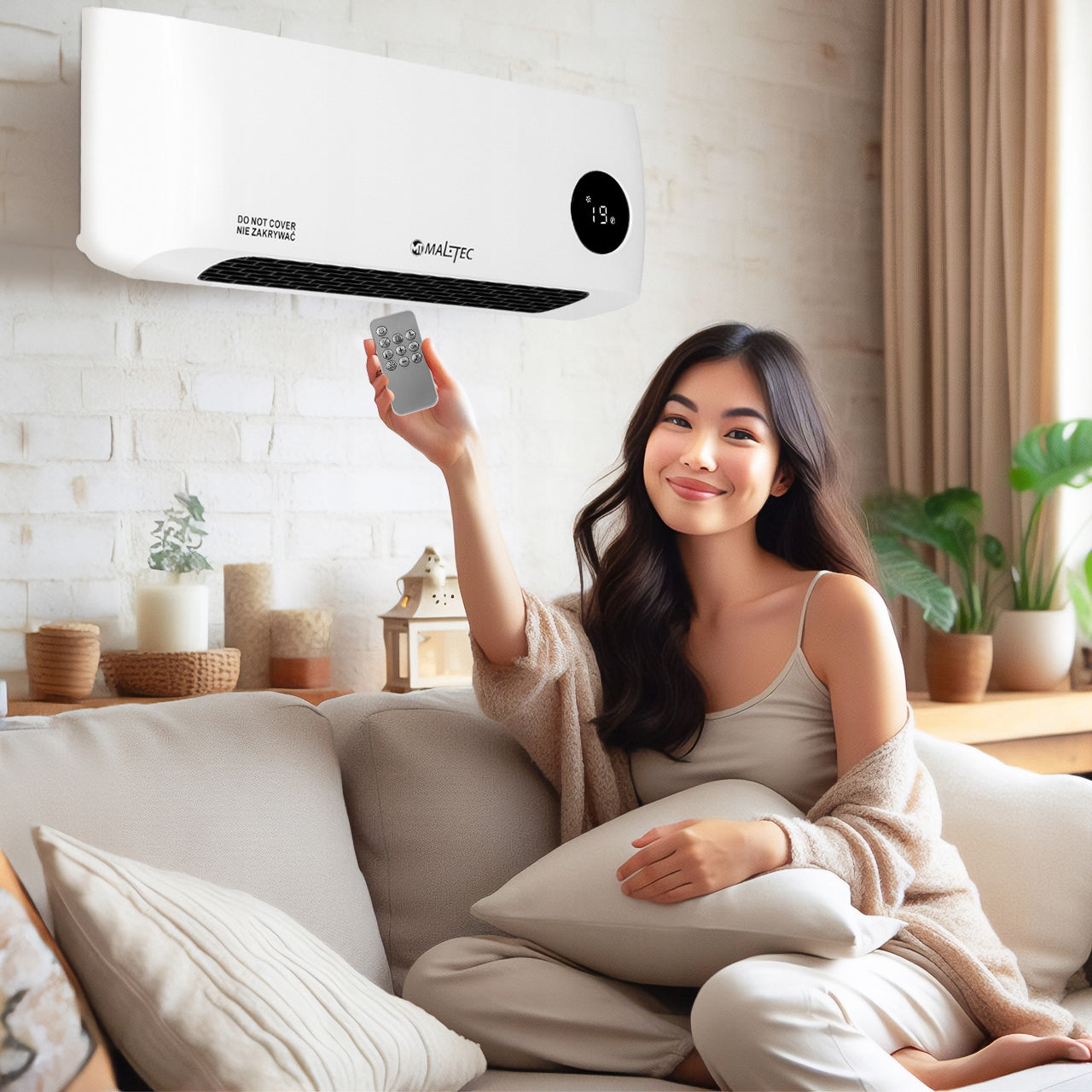 Elektrinė oro užuolaida 2000Wt su nuotoliniu valdymu – Maltec PT3800W
