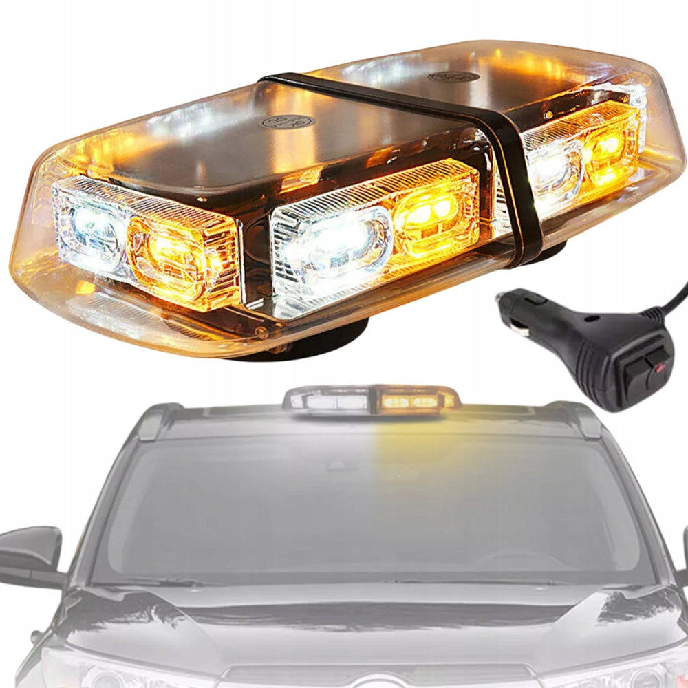 Magnetinis LED įspėjamasis švyturėlis 12V/24V automobiliams ir sunkvežimiams