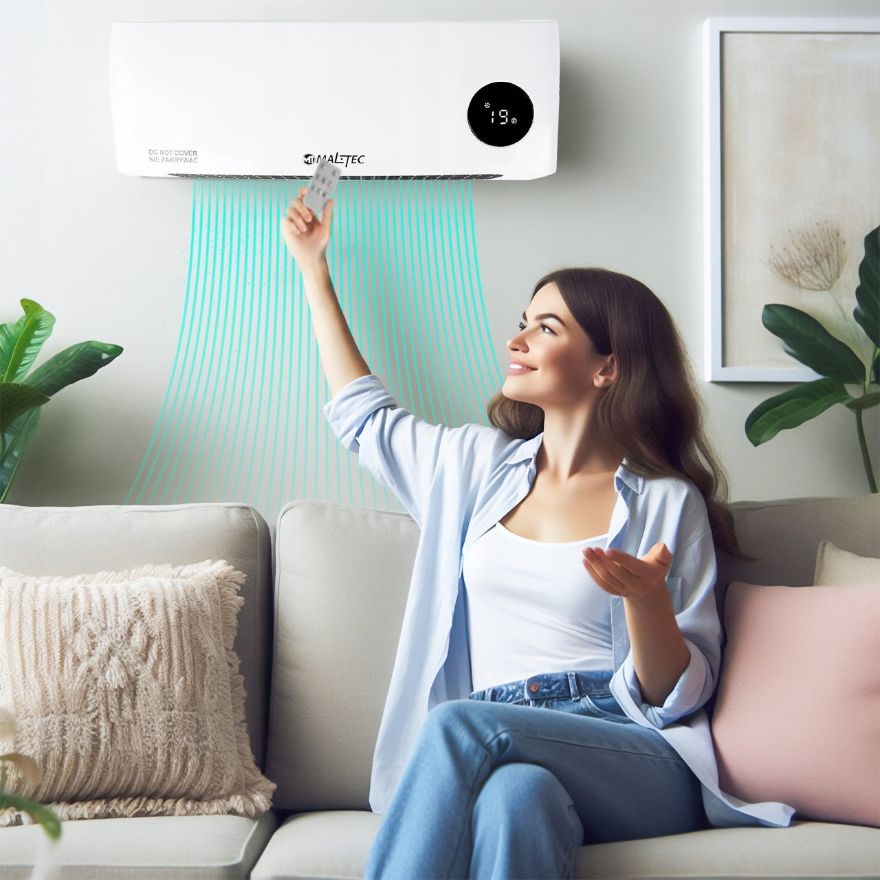 Elektrinė oro užuolaida 2000Wt su nuotoliniu valdymu – Maltec PT3800W