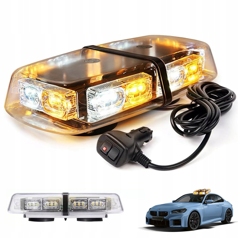 Magnetinis LED įspėjamasis švyturėlis 12V/24V automobiliams ir sunkvežimiams