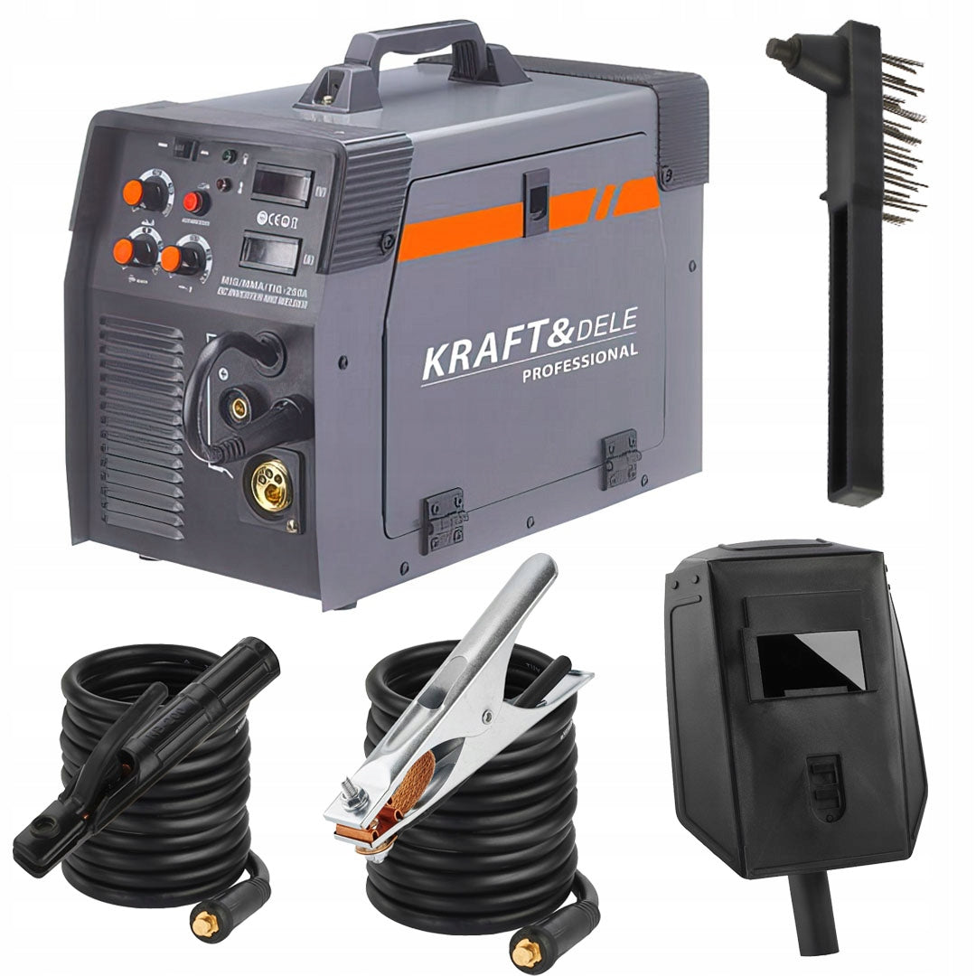 Inverterinis suvirinimo aparatas Kraft&Dele KD1884 | 40-250A | MIG/MAG MMA TIG | 4in1