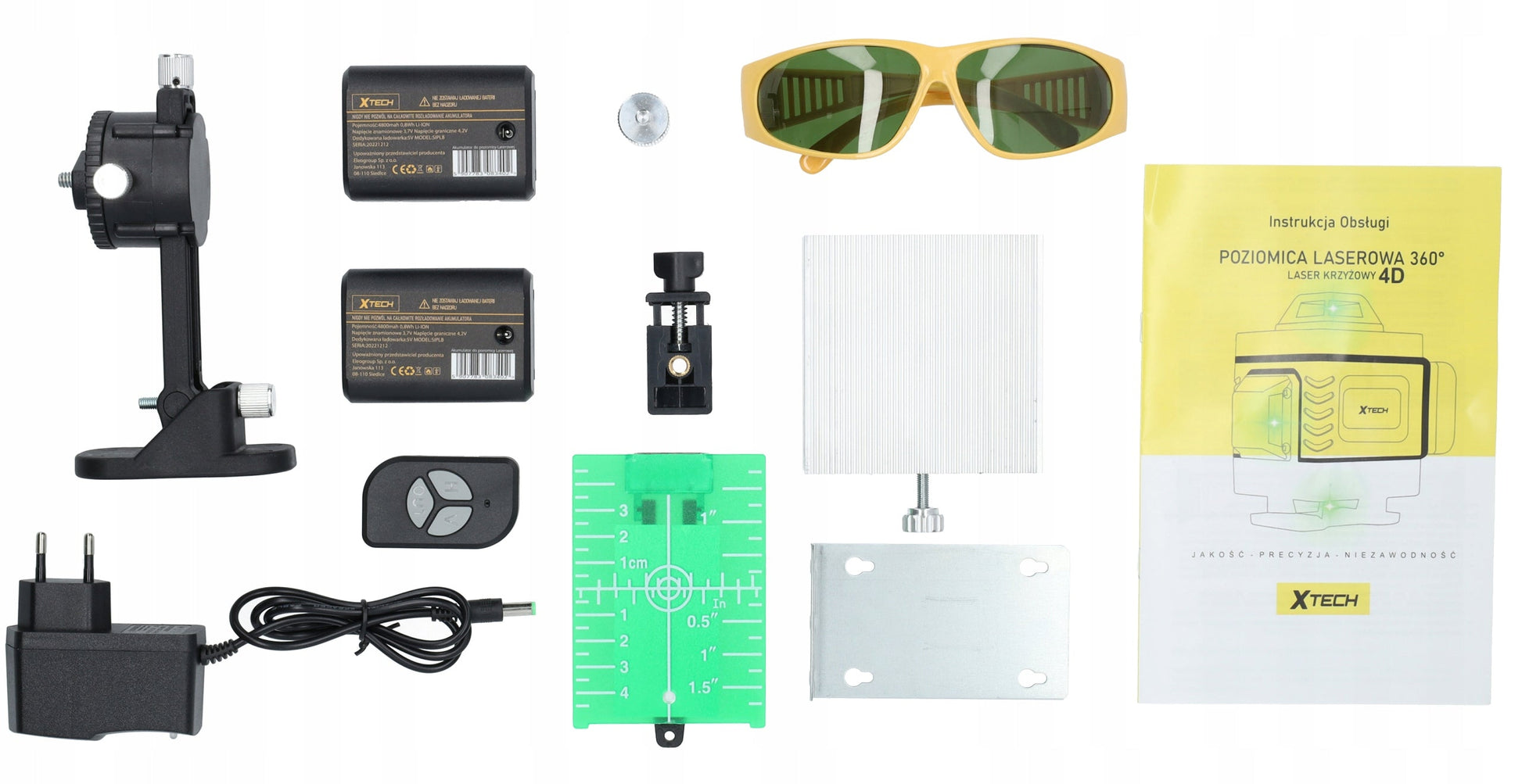 Kryžminis lazerinis nivelyras su trikoju ir LCD ekranu Xtech