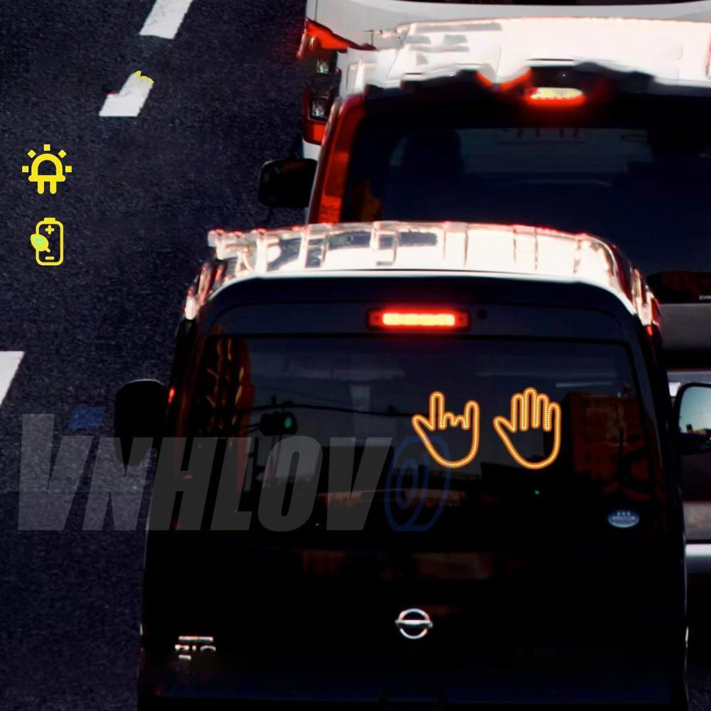 LED rankos gestų indikatorius automobiliui su nuotolinio valdymo pultu
