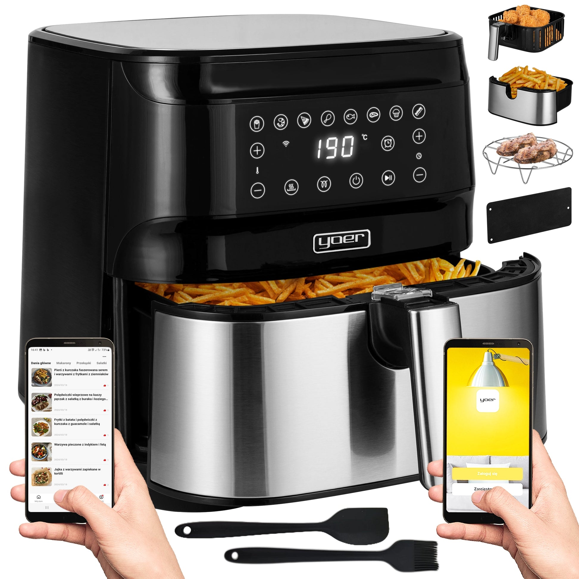 Karšto oro gruzdintuvė 4in1 Air Fryer Yoer + WiFi 6L 1700W