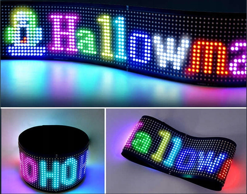 Lanksti LED juosta „Devil Eyes“ su programuojamu ekranu ir „Bluetooth“ valdymu sunkvežimiams