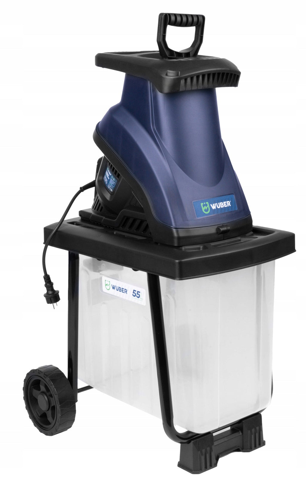 Elektrinis sodo šakų smulkintuvas Wuber 3000w su 55l talpa