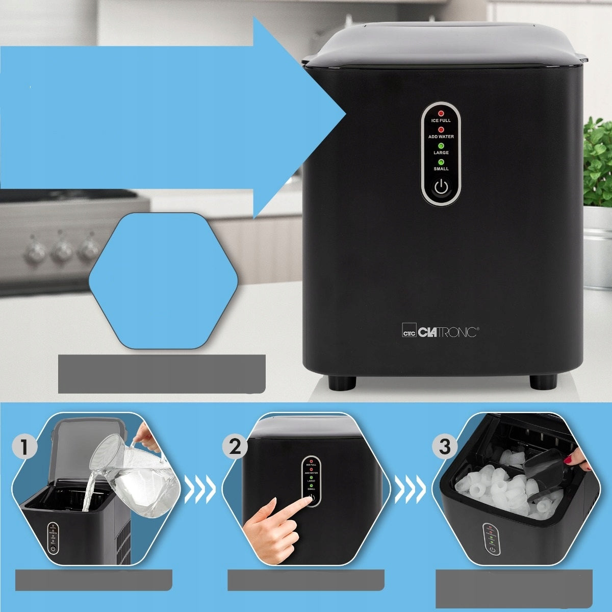 Ledo kubelių gaminimo aparatas Clatronic EWB 3798