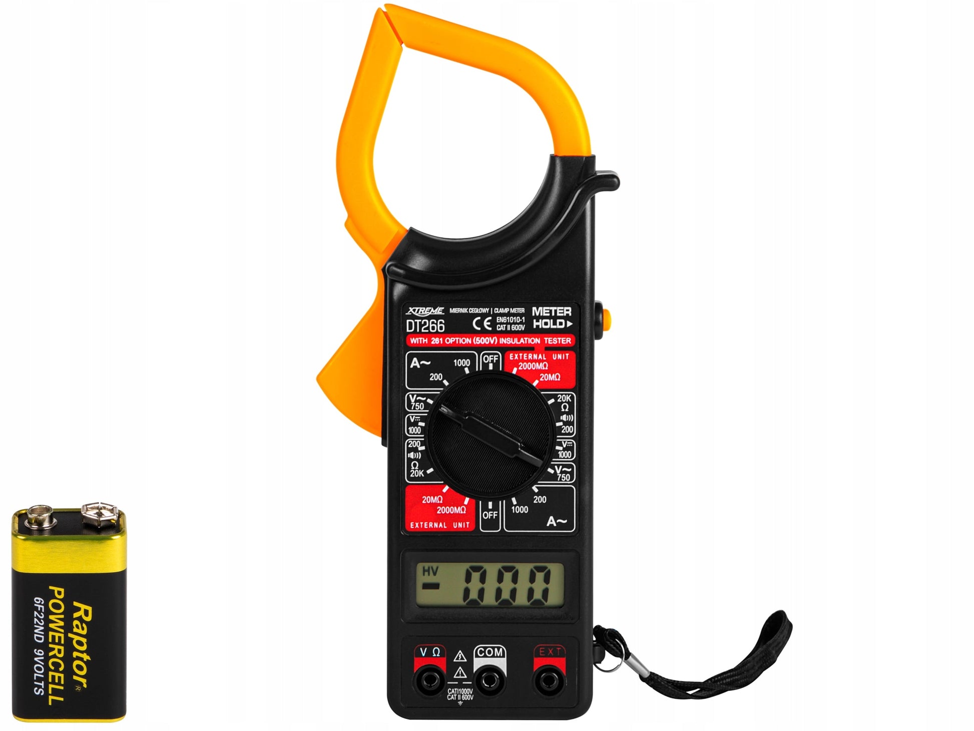 Skaitmeninis multimetras su srovės replėmis ir dėklu Xtreme DT266
