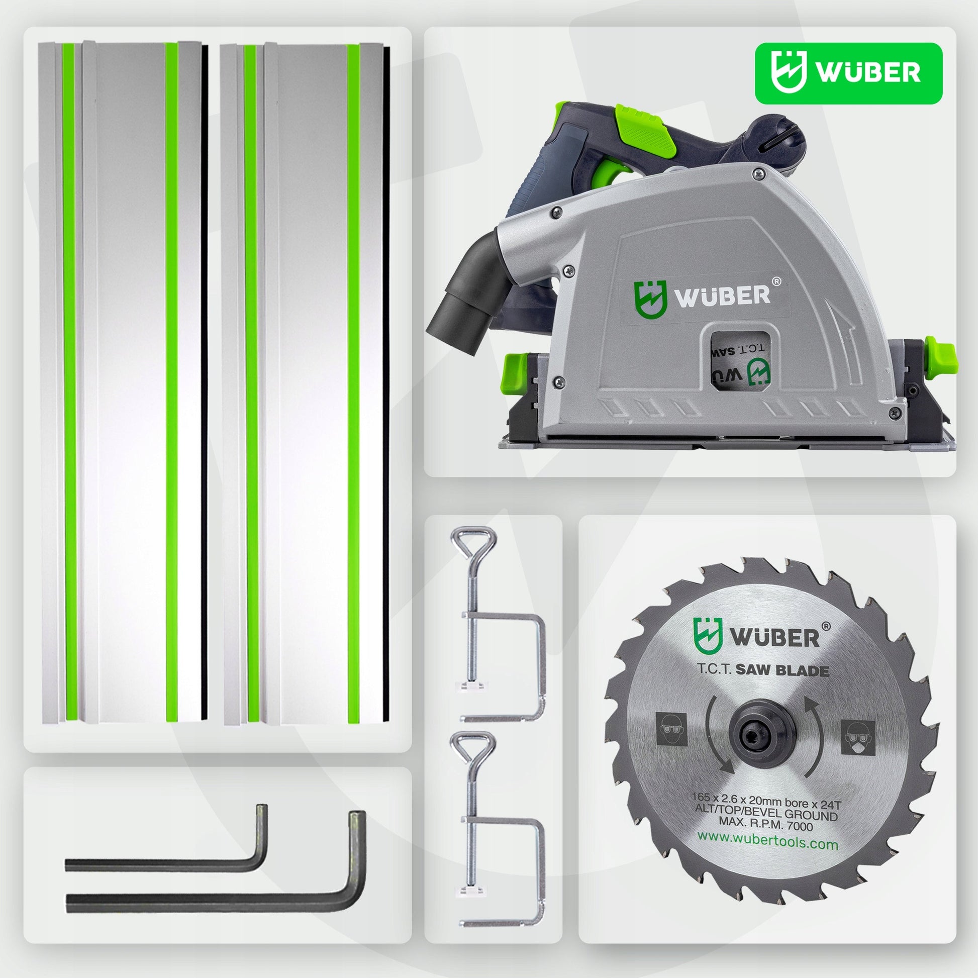 Diskinis pjūklas su kreipiančiomis ir disku – WUBER 2400W WR-PS-2400
