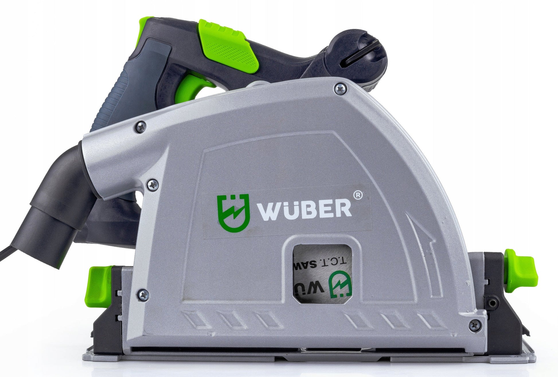 Giluminio pjovimo pjūklas Wuber 2400w su vedimo bėgeliais ir pjovimo disku