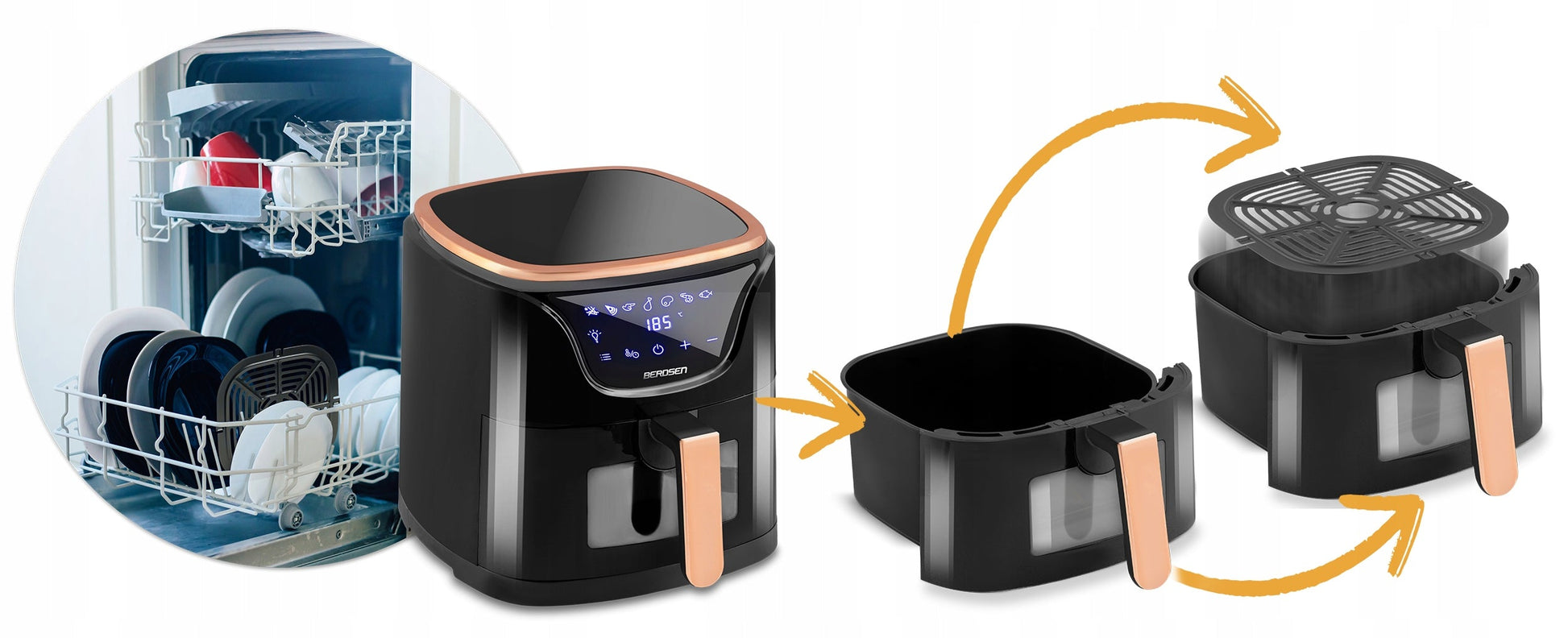 Karšto oro gruzdintuvė 5 l 1500w Berdsen