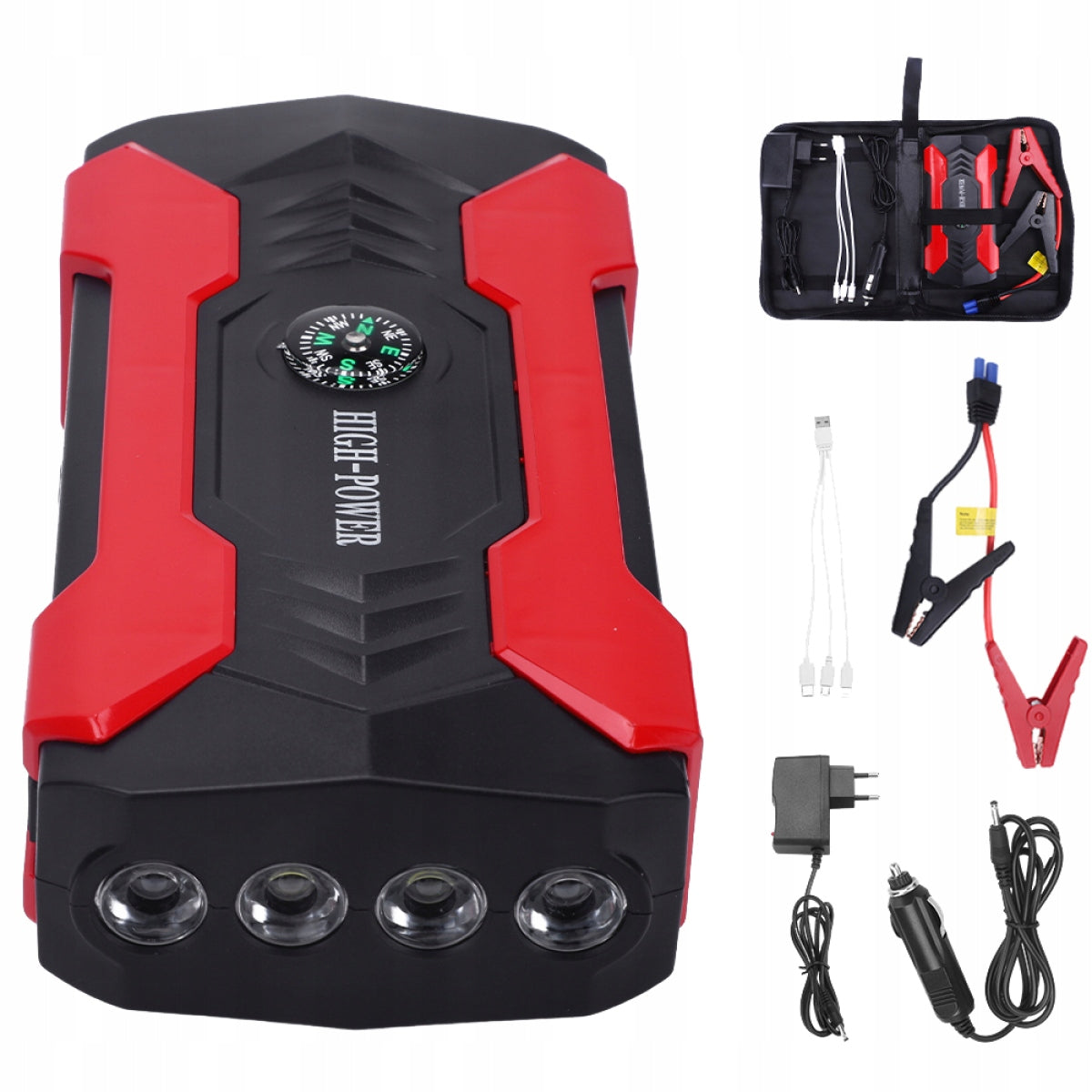 Automobilio starteris – galingas Jump Starter su Powerbank, žibintuvėliu Bedee J12