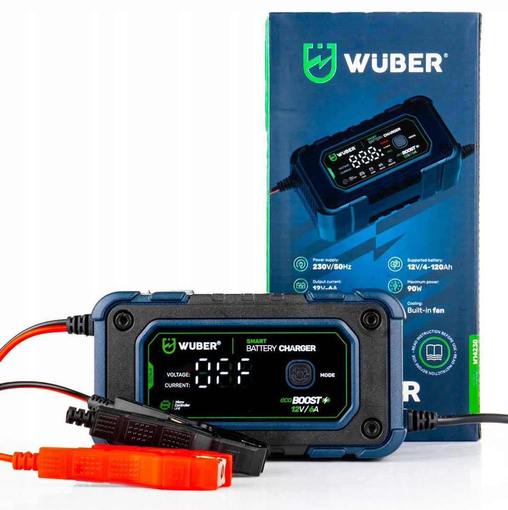 Mikroprocesorinis akumuliatoriaus įkroviklis su LCD WUBER 12V/6A