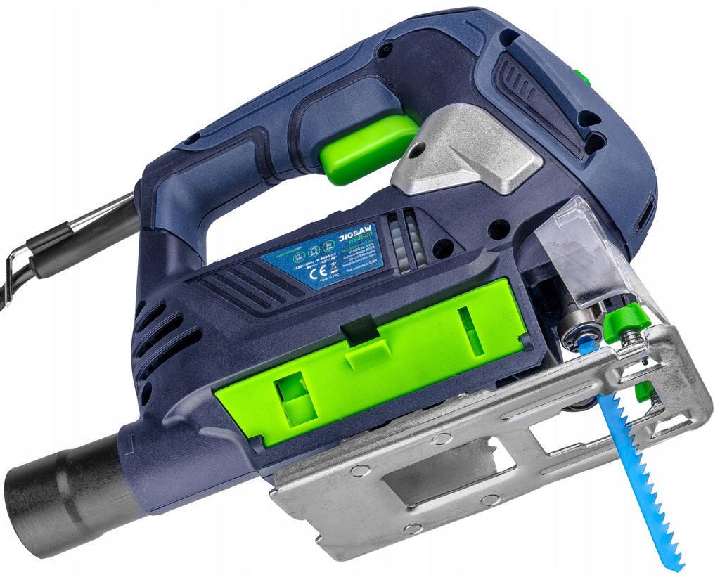 Elektrinis siaurapjūklis WUBER 1200W su lazeriu ir 10 pjovimo peiliukų rinkiniu