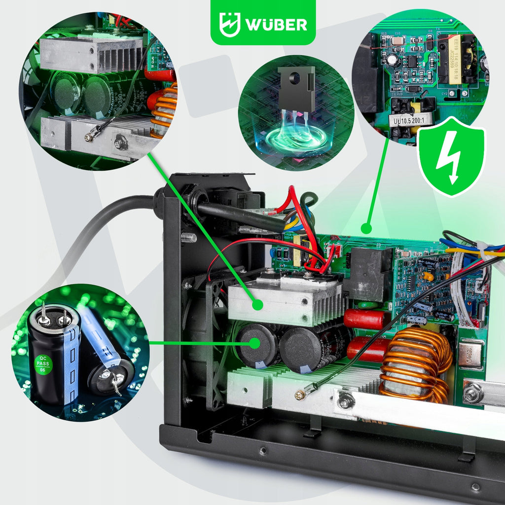 Inverterinis suvirinimo aparatas WUBER MMA 330A su IGBT technologija, VRD, Hot Start, Arc Force ir Anti-Stick funkcijomis