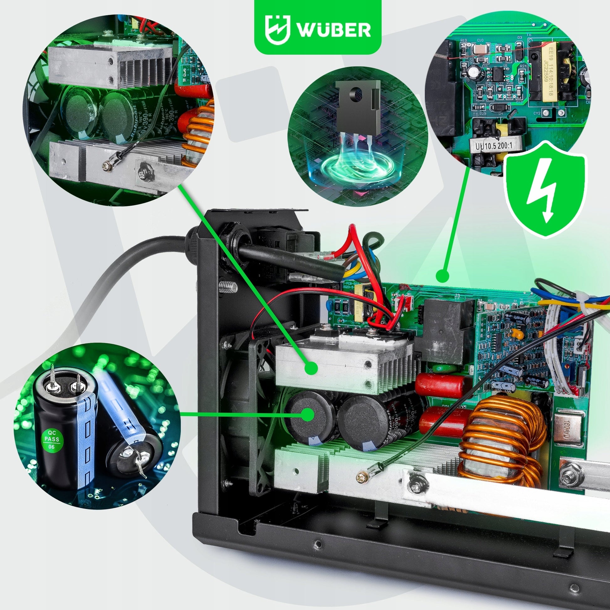 Inverterinis suvirinimo aparatas WUBER MMA 330A su IGBT technologija, VRD, Hot Start, Arc Force ir Anti-Stick funkcijomis