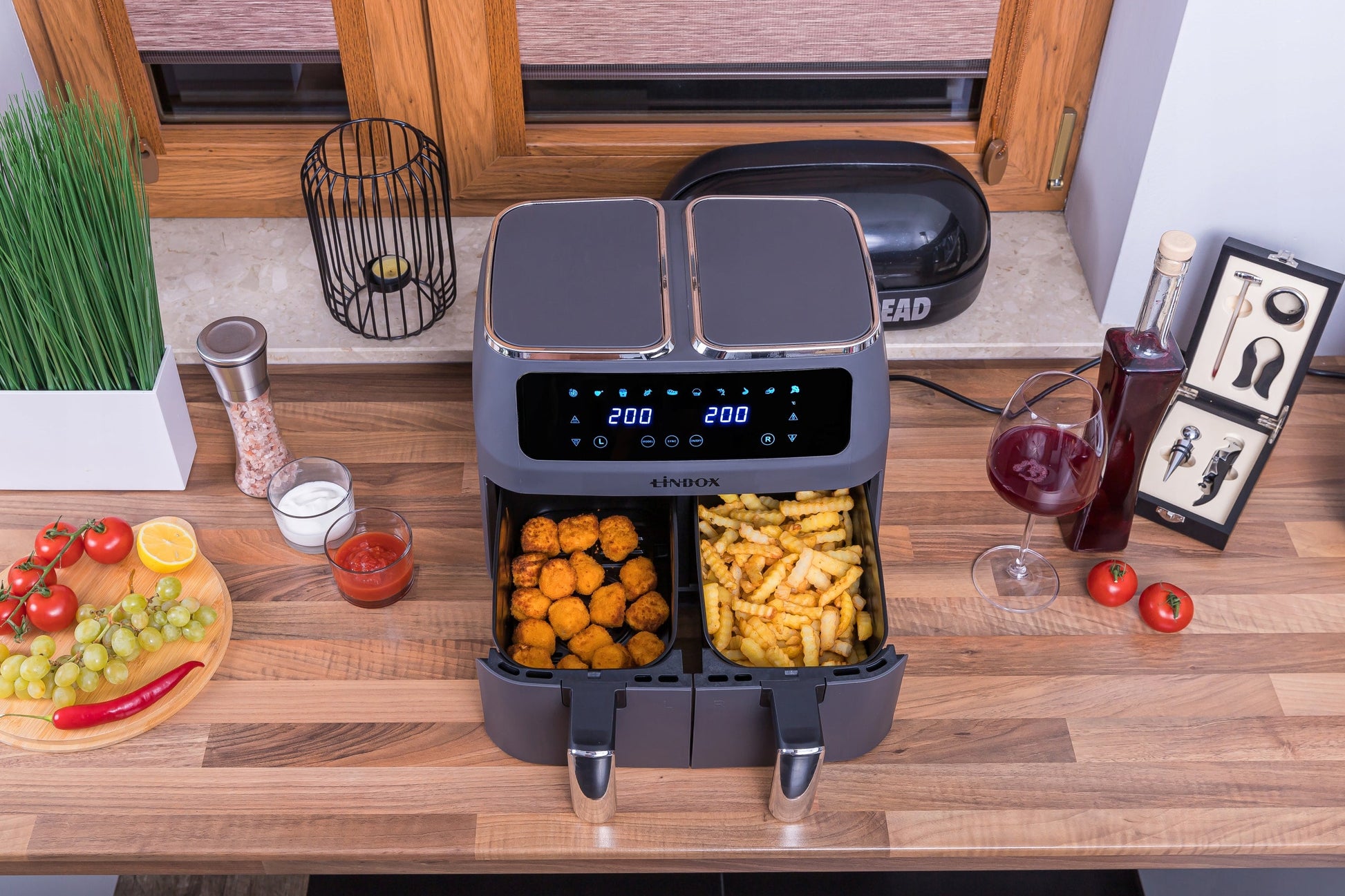 Karšto oro gruzdintuvė 8 l Linbox AIR FRYER 4/4