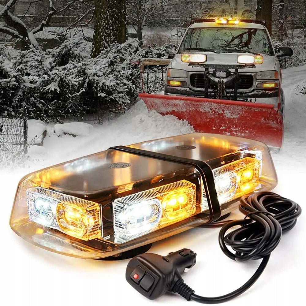 Magnetinis LED įspėjamasis švyturėlis 12V/24V automobiliams ir sunkvežimiams