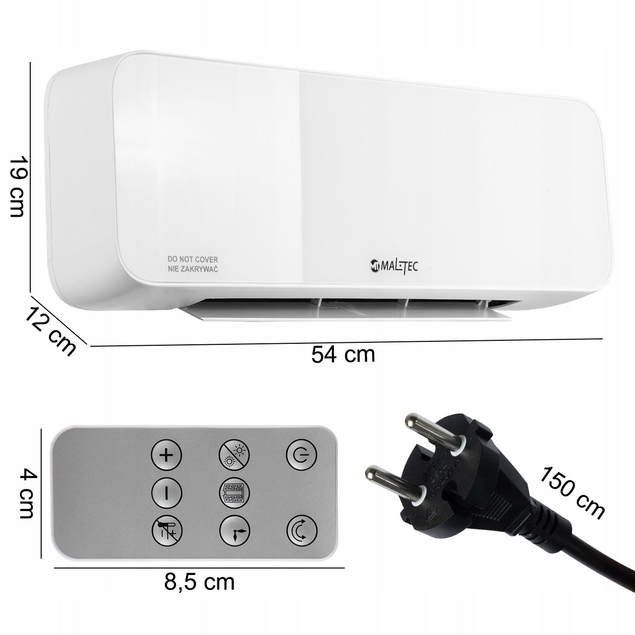 Elektrinė oro užuolaida - šildytuvas Maltec PT4200Wt 2000W su WiFi ir pulteliu
