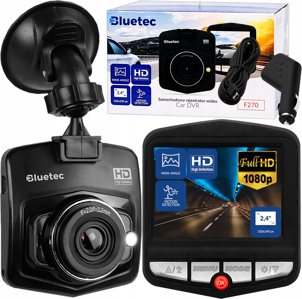Automobilinis vaizdo registratorius Bluetec Blackbox F270 – Full HD, 140° kampas, naktinis režimas