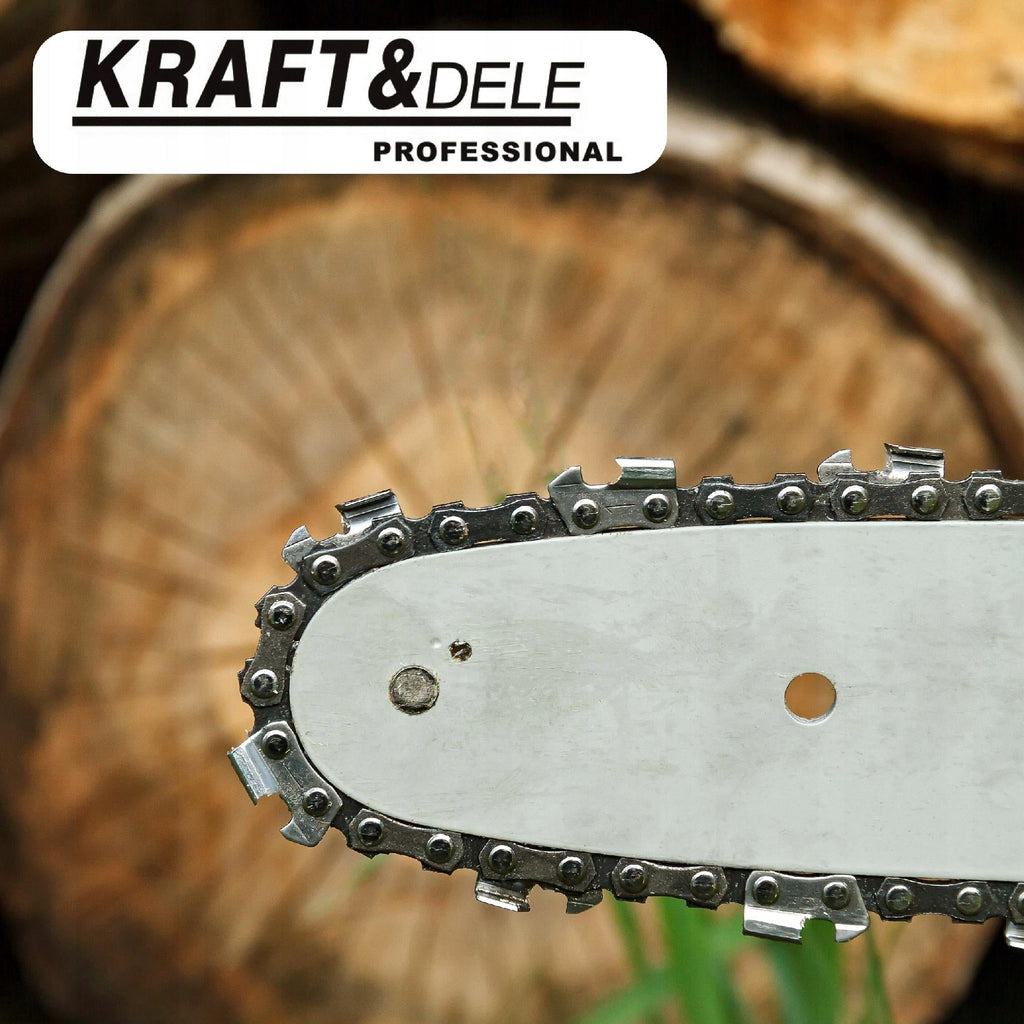 Akumuliatorinis grandininis pjūklas Kraft&Dele KD Mini | 2x 21V Baterijos | 6" Kreipiančioji | 7 m/s
