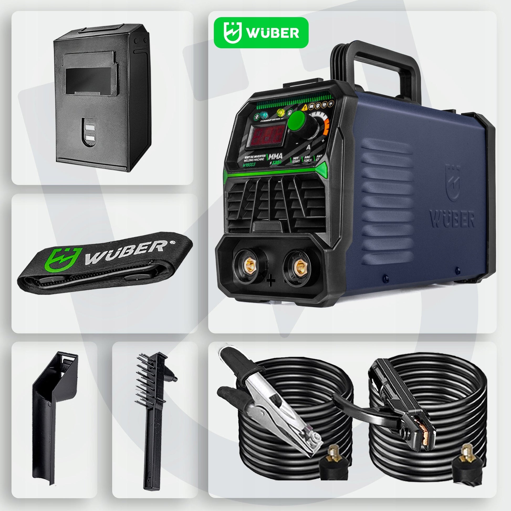 Inverterinis suvirinimo aparatas WUBER MMA 330A su IGBT technologija, VRD, Hot Start, Arc Force ir Anti-Stick funkcijomis