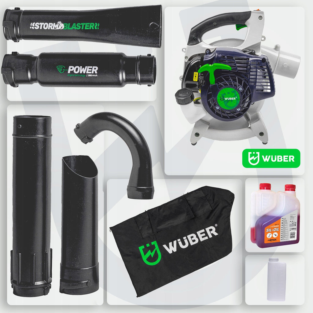 Benzininis lapų pūstuvas/trauktuvas WUBER 1600W su 50l krepšiu