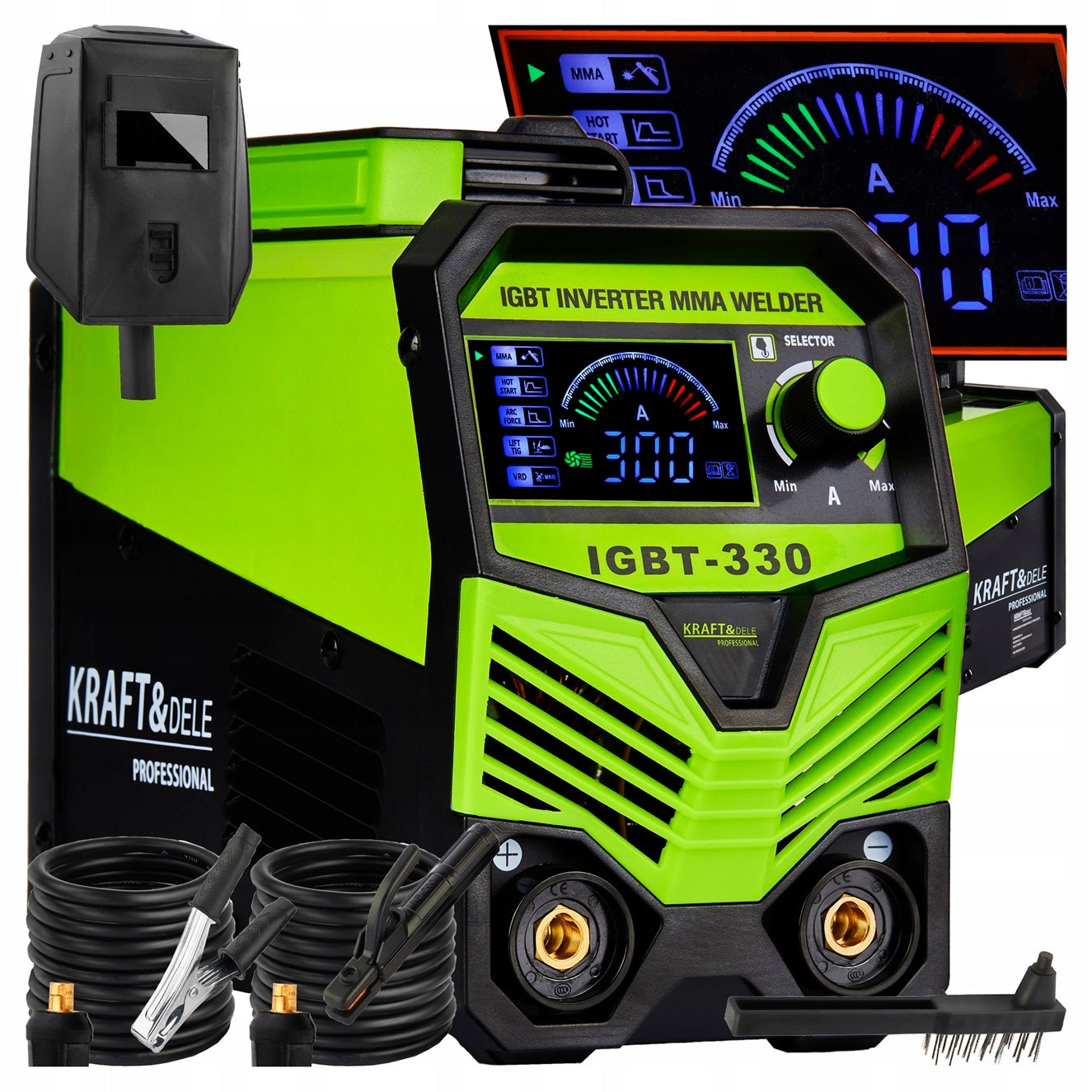 MMA IGBT LIFT TIG LCD 4in1 20-330A Kraft&Dele Inverterinis suvirinimo aparatas